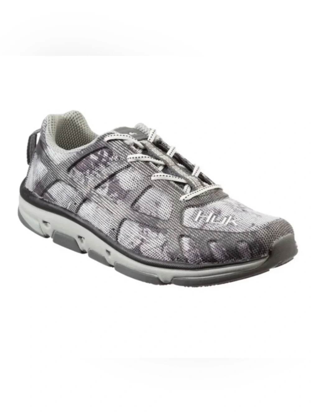 Huk Attack Performance Fishing Shoes Boat Water Sneakers Grey White Camo - 13